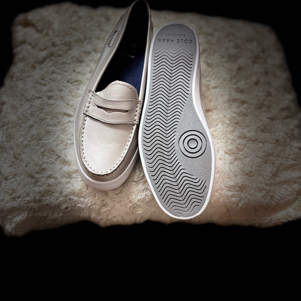 Cream Leather Loafers